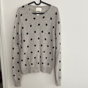 Gray and Black Polka Dot Sweater